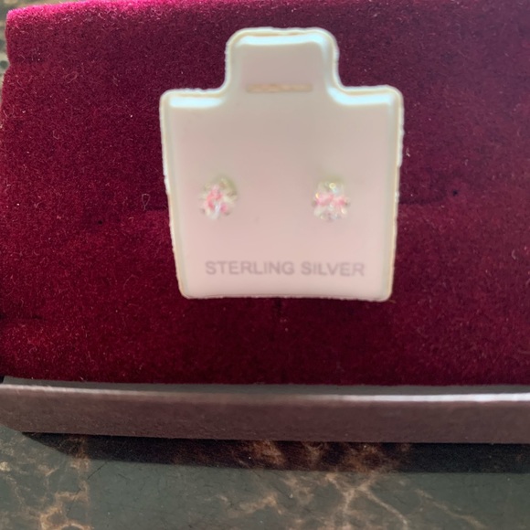 Tiny cubic zirconia earrings.  NWOT - Picture 4 of 7